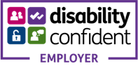A black and purple sign with text  Description automatically generated
